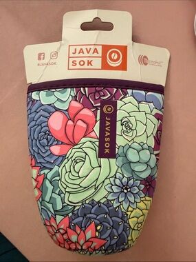 Floral Succulent Neoprene Cup Sleeve - Multicolor, BNWT